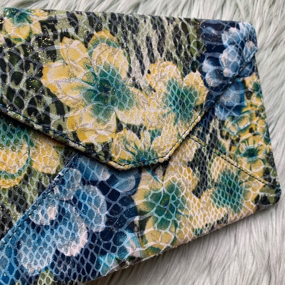 Lodis Suede Shimmer Floral Envelope Pouch - Picture 2 of 7